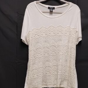 Verve Ami Ivory Lace Short Sleeve Top
